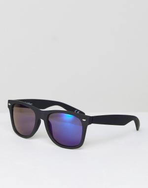 Солнцезащитные очки в черной квадратной оправе Jeepers Peepers. Цвет: черный