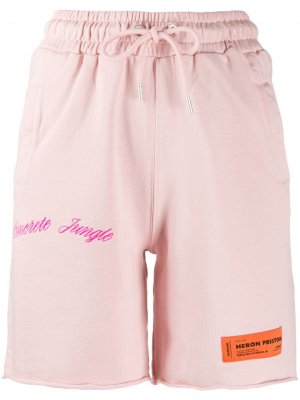 Спортивные шорты свободного кроя с вышивкой Heron Preston. Цвет: розовый
