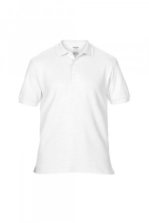 Хлопковая спортивная рубашка-поло с двойным пике премиум-класса , белый Gildan