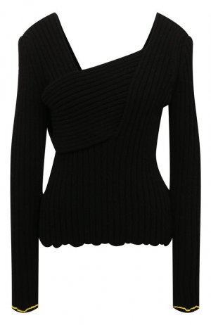 Хлопковый пуловер Bottega Veneta. Цвет: чёрный