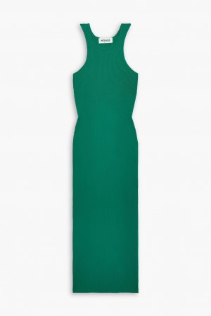 Платье миди в рубчик с вырезами , зеленый Monse