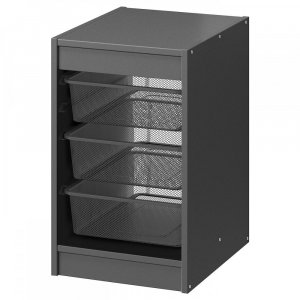 Комбинация для хранения ИКЕА ТРУФАСТ с ящиками серый темно-серый 34х44х56 см IKEA