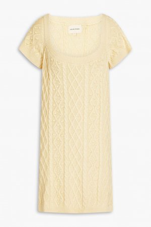 Платье мини Koos косой вязки из смесового шелка , пастельно-желтый Loulou Studio