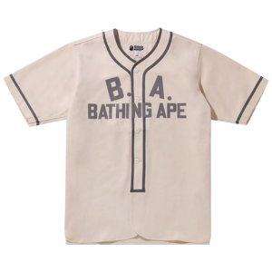 Рубашка BAPE Baseball Shirt 'Ivory', белый
