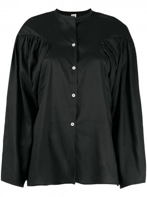 Блузка оверсайз Moncton со сборками Totême. Цвет: черный