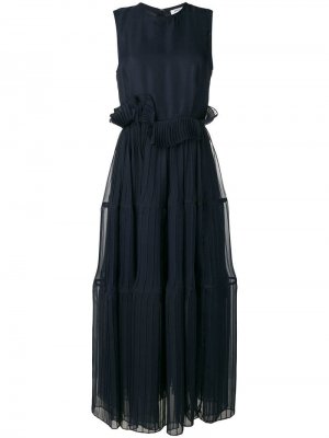 Вечернее шифоновое платье со складками Enföld. Цвет: синий