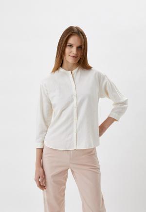 Блуза UNIQLO из смесового льна. Цвет: бежевый