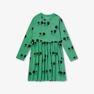 Платье из эластичного хлопка с принтом Ritzrats и длинными рукавами 9 месяцев - 11 лет , зеленый Mini Rodini