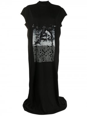 Длинное платье-футболка с логотипом Rick Owens DRKSHDW. Цвет: черный