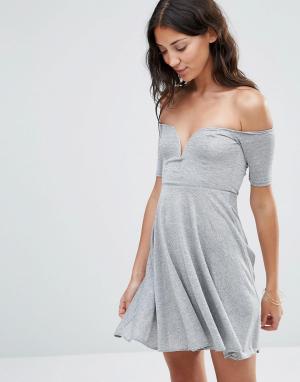 Приталенное платье Twin Sister. Цвет: серый