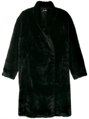 Пальто оверсайз с искусственным мехом Jean Paul Gaultier Vintage. Цвет: черный
