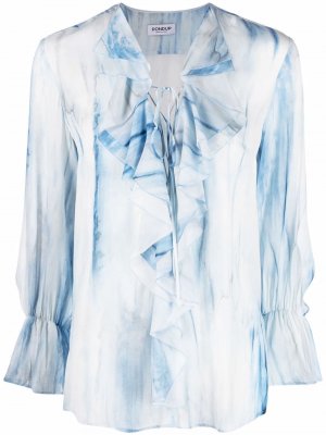 Блузка с завязками DONDUP. Цвет: синий