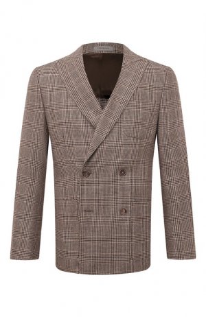 Шелковый пиджак Corneliani. Цвет: коричневый
