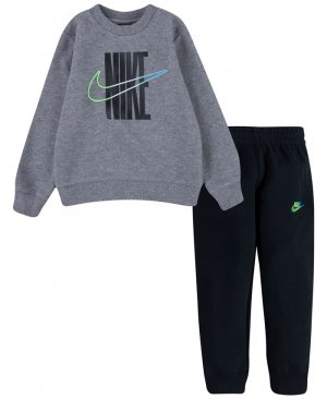 Флисовая толстовка и штаны для новорожденных, комплект из 2 предметов, черный Nike