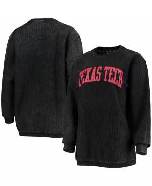 Черная женская футболка Texas Tech Red Raiders с удобным шнурком в винтажном стиле, базовый пуловер аркой , черный Pressbox