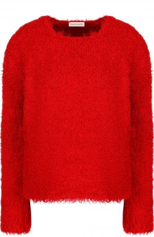 Шелковый пуловер свободного кроя с круглым вырезом Mansur Gavriel. Цвет: красный
