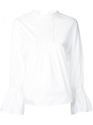 Блузка с плиссированным нагрудником Torrazzo Donna. Цвет: белый