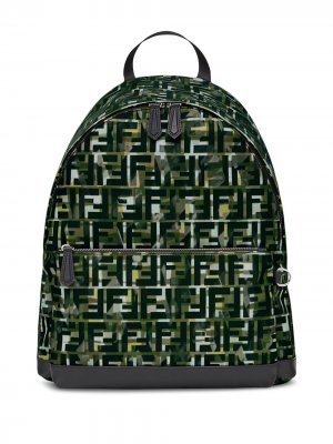 Рюкзак с логотипом FF Fendi. Цвет: черный