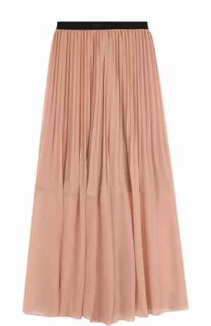 Плиссированная юбка-макси с контрастным эластичным поясом By Malene Birger. Цвет: розовый