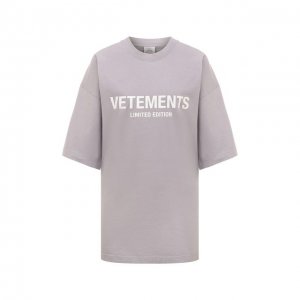 Хлопковая футболка VETEMENTS. Цвет: сиреневый