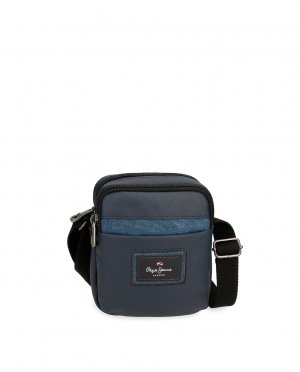 Маленькая мужская сумка через плечо Court темно-синего цвета с двумя отделениями , синий Pepe Jeans