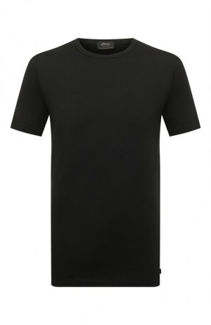 Хлопковая футболка Brioni. Цвет: чёрный