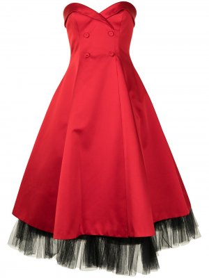 Расклешенное платье миди Paule Ka. Цвет: красный
