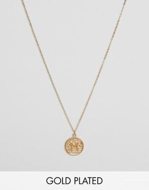 Ожерелье с инициалом М на подвеске Ottoman Hands. Цвет: золотой