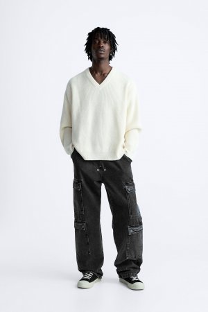 Рваные джинсовые шорты-бермуды Zara