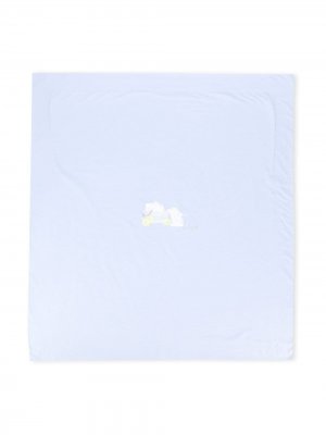 Одеяло с вышивкой Il Gufo. Цвет: синий