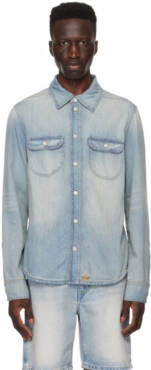 Синяя джинсовая рубашка в стиле вестерн Courreges