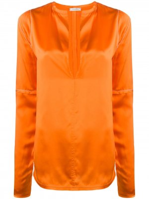 Удлиненная блузка с V-образным вырезом Nina Ricci. Цвет: оранжевый