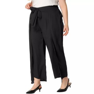 Женские широкие брюки в стиле бохо с завязками и высокой талией, пляжные для отпуска, палаццо больших размеров Agnes Orinda