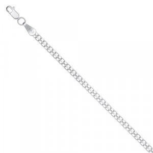 Браслет-цепочка Krastsvetmet Браслет из серебра НБ22-040-3 диаметром проволоки 0,5, серебро, 925 проба, родирование, длина 19 см. Красцветмет