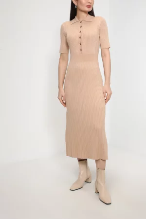 Платье женское SS2302Т5301-017 бежевое S SABRINA SCALA. Цвет: бежевый