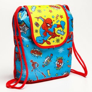 Рюкзак детский ср-01 29*21.5*13.5 человек-паук, MARVEL. Цвет: голубой, желтый