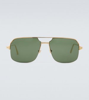 Солнцезащитные очки-авиаторы Santos de , зеленый Cartier