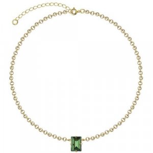 Колье , кристаллы Swarovski, длина 39 см, зеленый, золотой Phenomenal Studio. Цвет: зеленый/золотистый