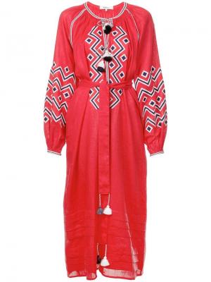 Платье с длинными рукавами в стиле бохо March 11. Цвет: redmulti