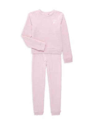 Комплект из двух предметов: толстовка и брюки букле для девочек , розовый Juicy Couture