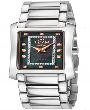 Женские часы Luino швейцарские кварцевые серебристые с браслетом из нержавеющей стали, 29 мм Gevril
