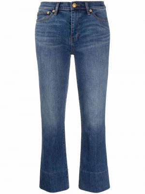 Укороченные расклешенные джинсы Tory Burch. Цвет: синий