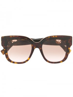 Солнцезащитные очки в квадратной оправе Fendi Eyewear. Цвет: коричневый