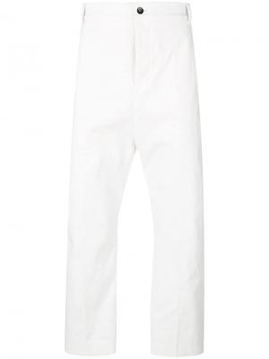 Укороченные классические брюки Rick Owens. Цвет: белый