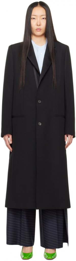 Черное пальто на пуговицах Jw Anderson