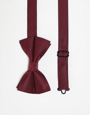 Бордовый атласный галстук-бабочка ASOS DESIGN