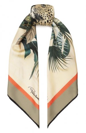 Шелковый платок Roberto Cavalli. Цвет: разноцветный