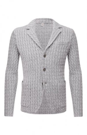 Хлопковый пиджак Eleventy Platinum. Цвет: серый