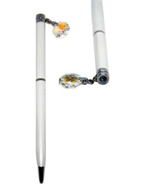 Ручка с кристаллом CRYSTOCRAFT. Цвет: серебристый, белый