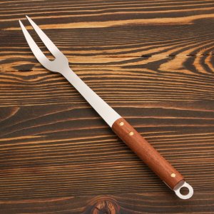 Вилка для мяса с деревянной ручкой, 36см Шафран